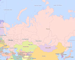 Карта России с городами